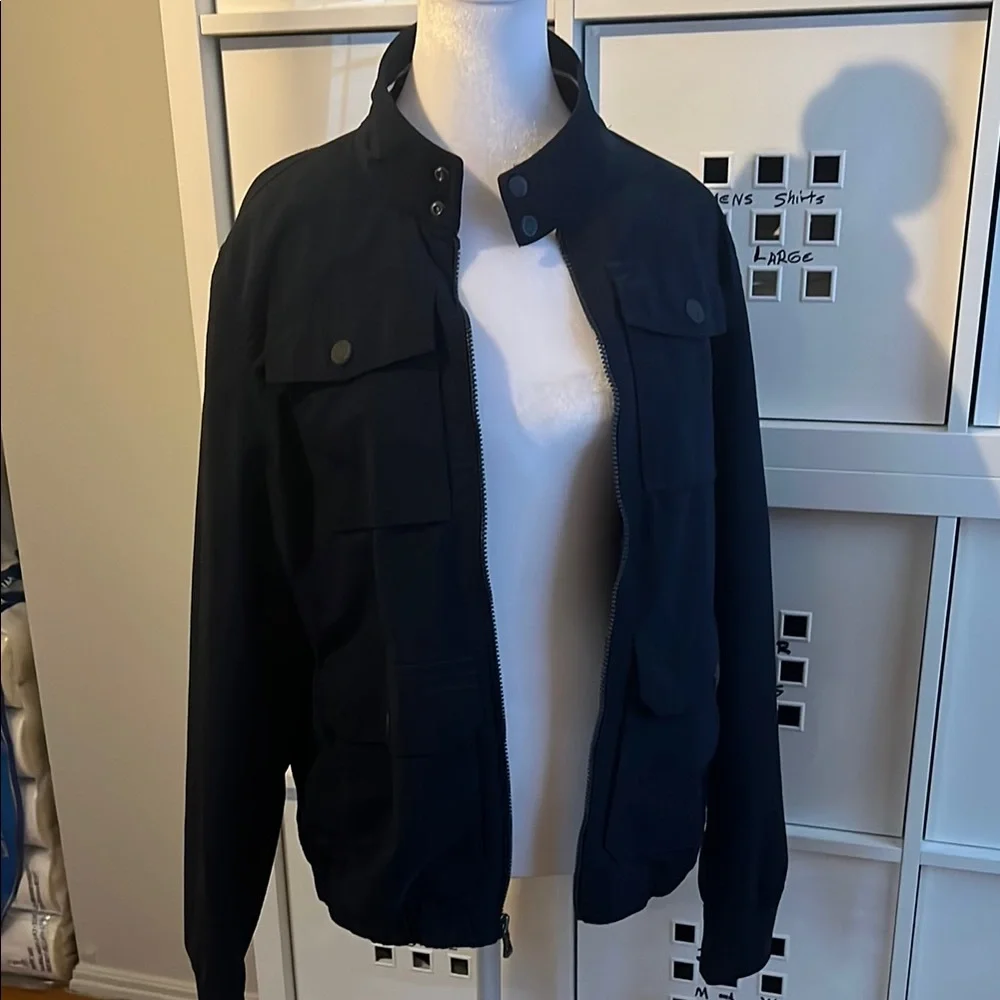 Tommy‎ Hilfiger Black Utility Cargo Full Zip Jacket Small Excellent Condition